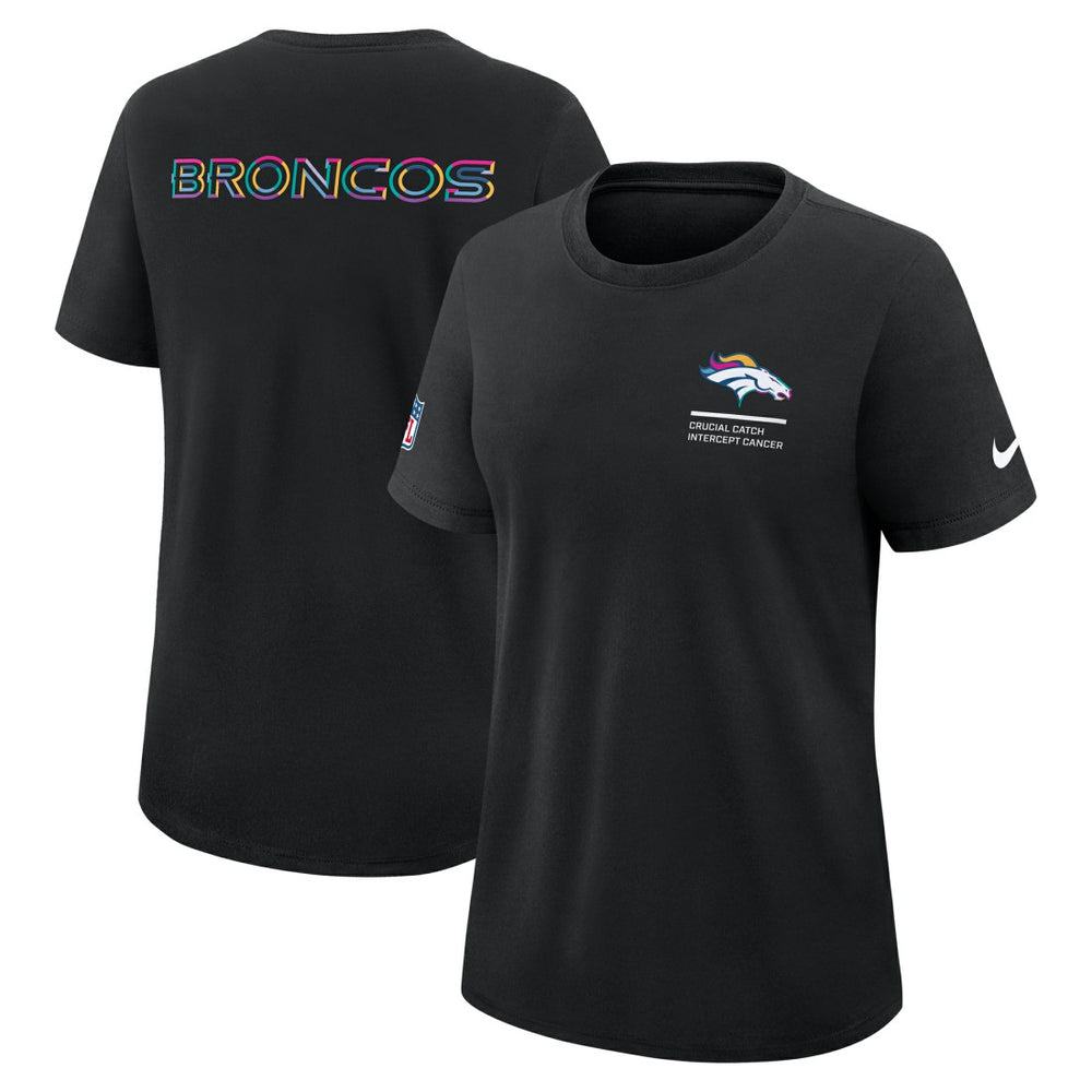 Denver Broncos Women's 2025 NFL Crucial Catch Tri-Blend Dri-FIT T-Shirt - Black | Nike sale