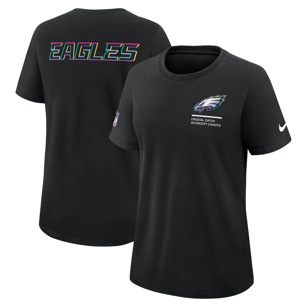Philadelphia Eagles Women's 2025 NFL Crucial Catch Tri-Blend Dri-FIT T-Shirt - Black | Nike sale