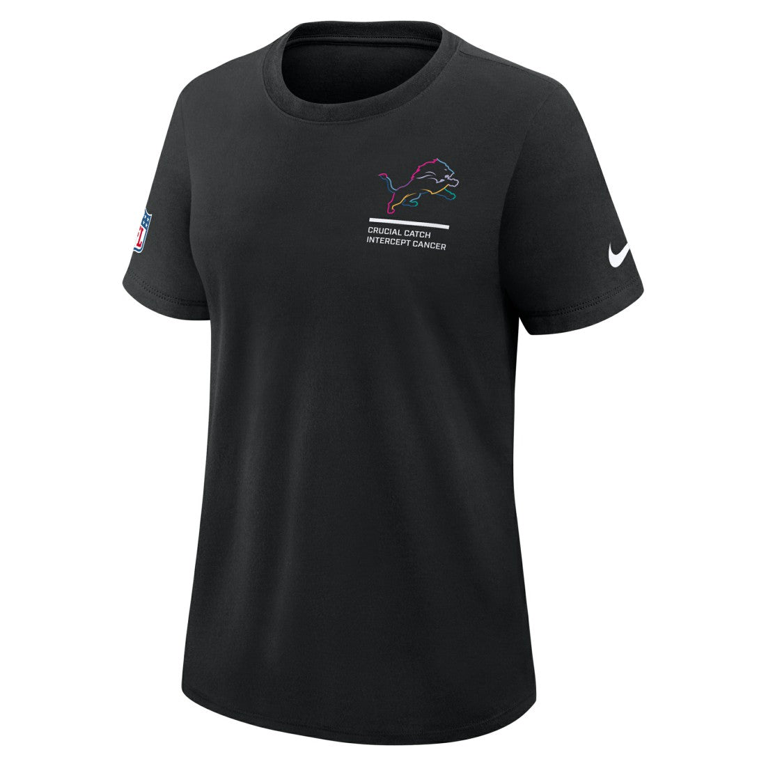 Detroit Lions Women's 2025 NFL Crucial Catch Tri-Blend Dri-FIT T-Shirt - Black | Nike on sale