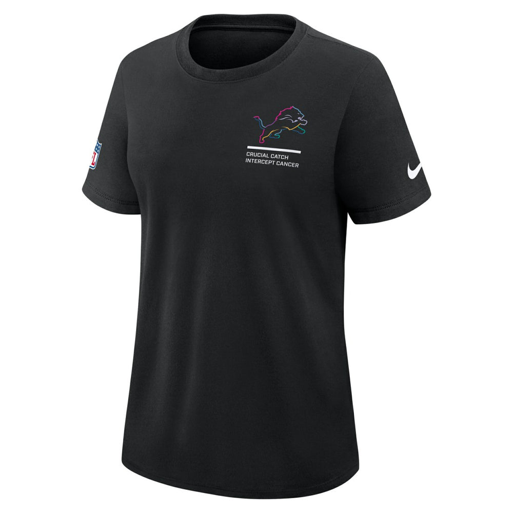 Detroit Lions Women's 2025 NFL Crucial Catch Tri-Blend Dri-FIT T-Shirt - Black | Nike on sale