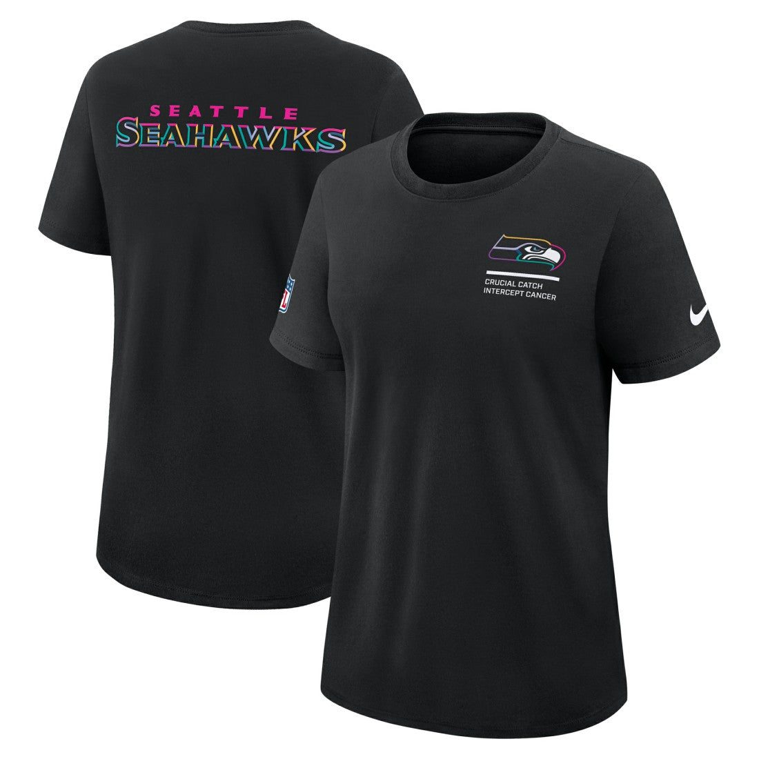 Seattle Seahawks Women's 2025 NFL Crucial Catch Tri-Blend Dri-FIT T-Shirt - Black | Nike on sale