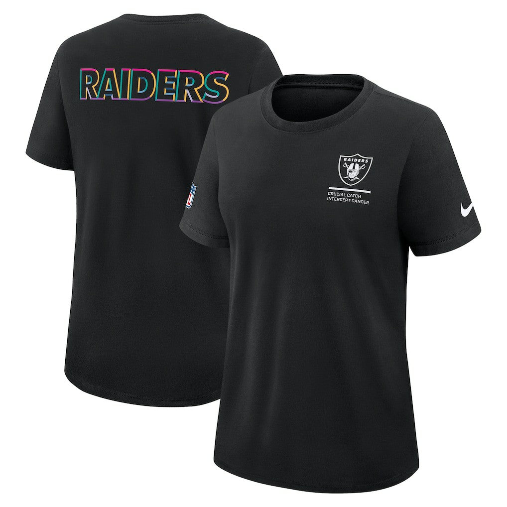 Las Vegas Raiders Women's 2025 NFL Crucial Catch Tri-Blend Dri-FIT T-Shirt - Black | Nike cheap