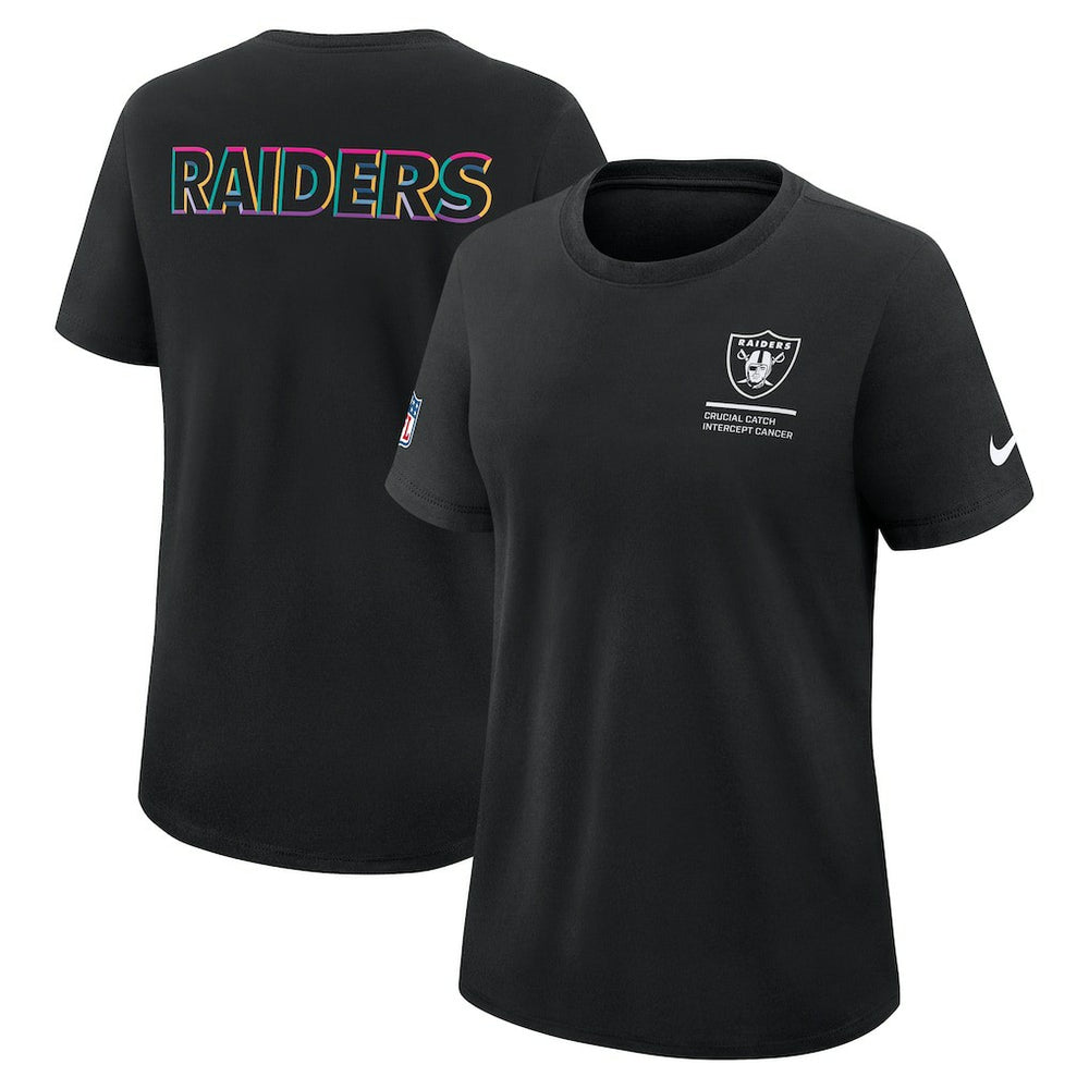 Las Vegas Raiders Women's 2025 NFL Crucial Catch Tri-Blend Dri-FIT T-Shirt - Black | Nike cheap