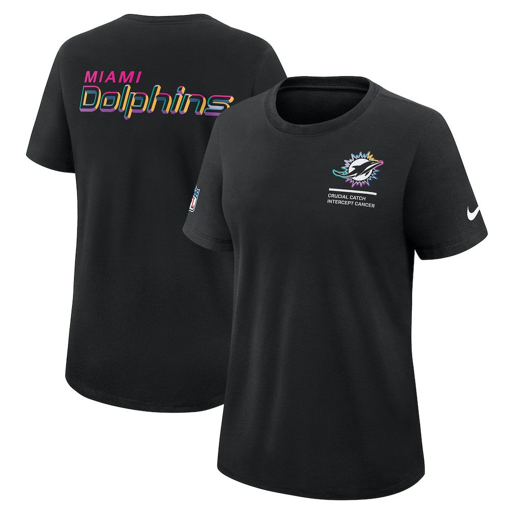 Miami Dolphins Women's 2025 NFL Crucial Catch Tri-Blend Dri-FIT T-Shirt - Black | Nike discount