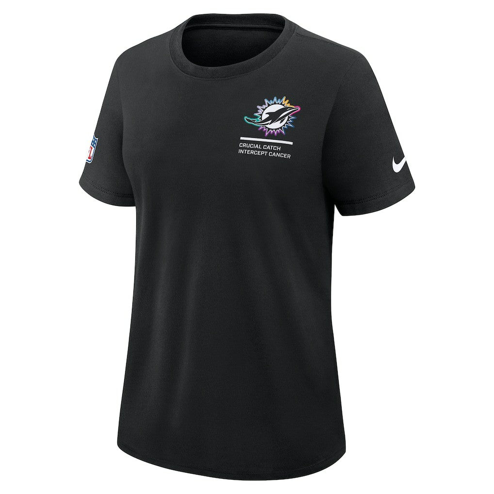 Miami Dolphins Women's 2025 NFL Crucial Catch Tri-Blend Dri-FIT T-Shirt - Black | Nike discount