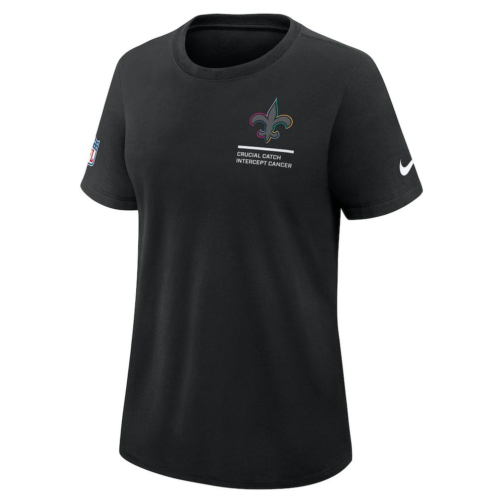 New Orleans Saints Women's 2025 NFL Crucial Catch Tri-Blend Dri-FIT T-Shirt - Black | Nike outlet