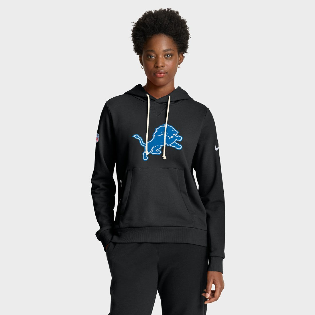 Detroit Lions Women's Throwback Sideline Standard Issue Dri-FIT Hoodie - Black | Nike sale