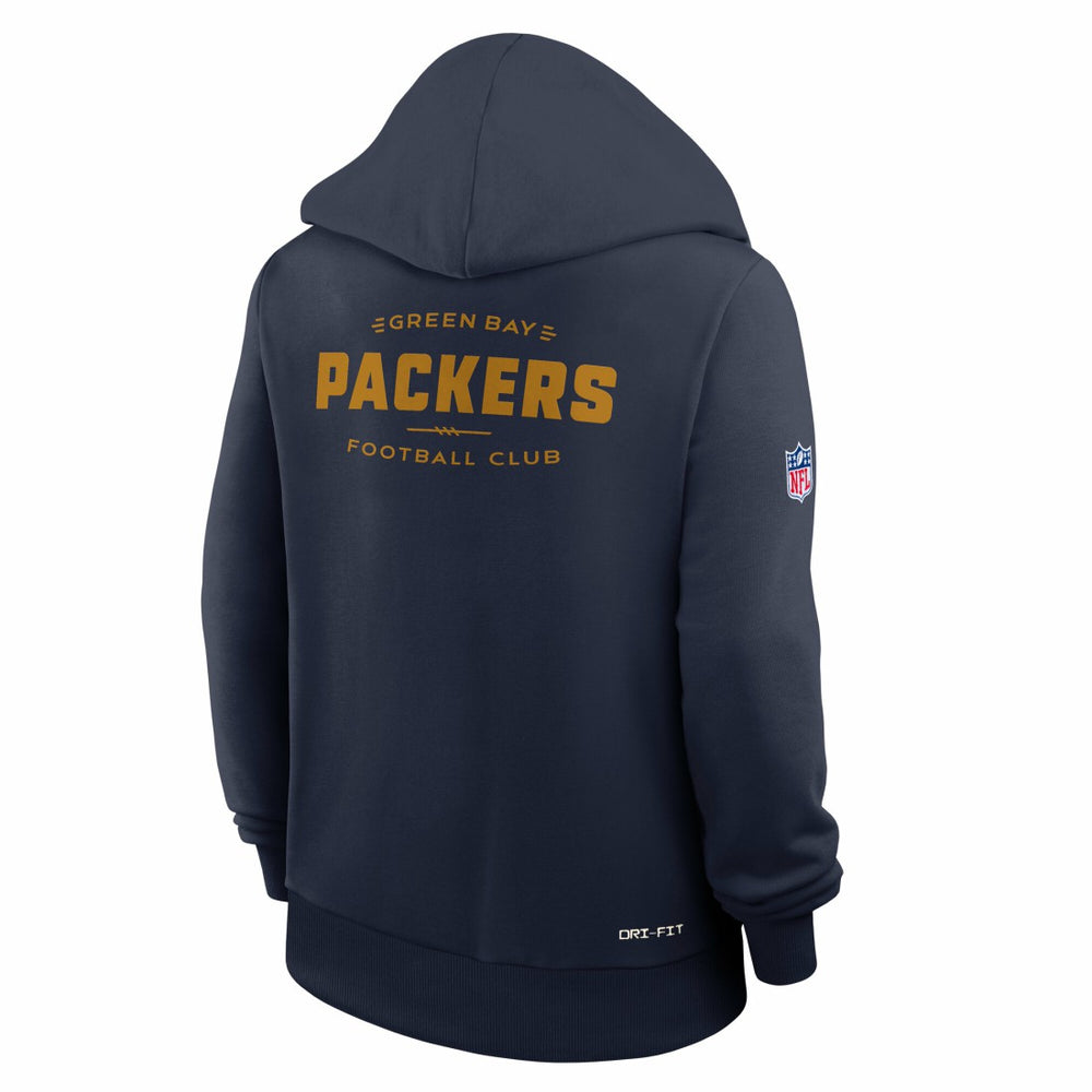 Green Bay Packers Women's Sideline Standard Issue Dri-FIT Hoodie - Navy | Nike outlet