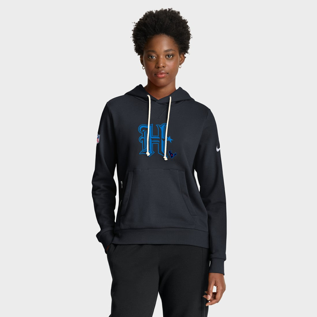 Houston Texans Women's Throwback Sideline Standard Issue Dri-FIT Hoodie - Navy | Nike cheap