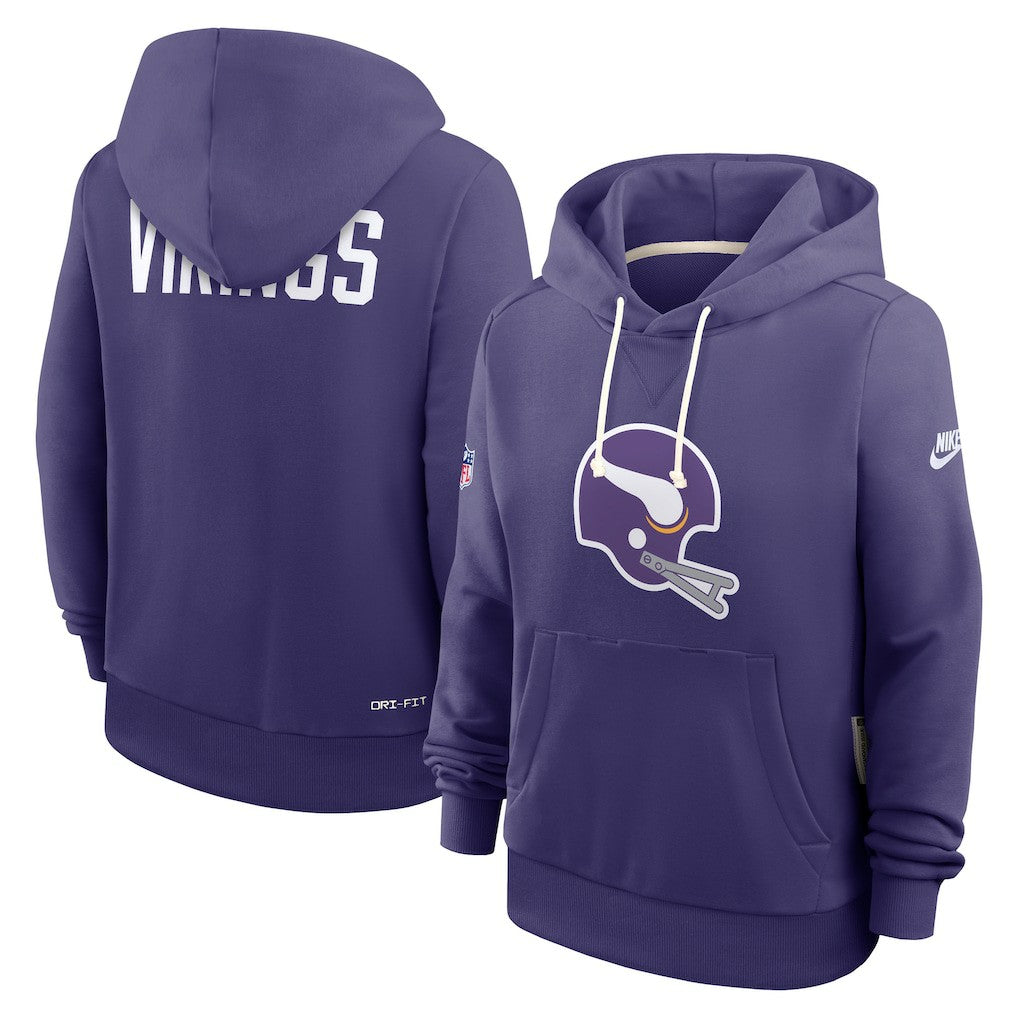 Minnesota Vikings Women's Throwback Sideline Standard Issue Dri-FIT Hoodie - Purple | Nike cheap