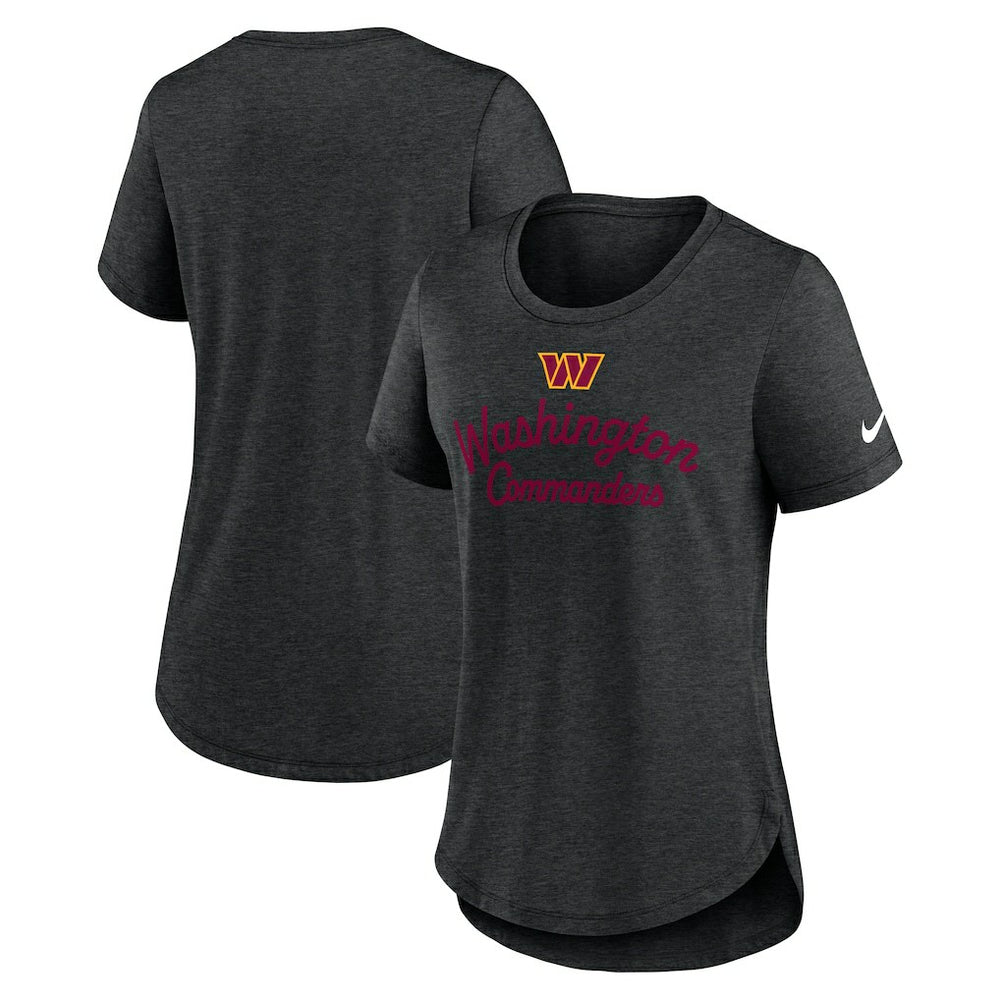 Washington Commanders Women's Script Tri-Blend T-Shirt - Charcoal | Nike for sale