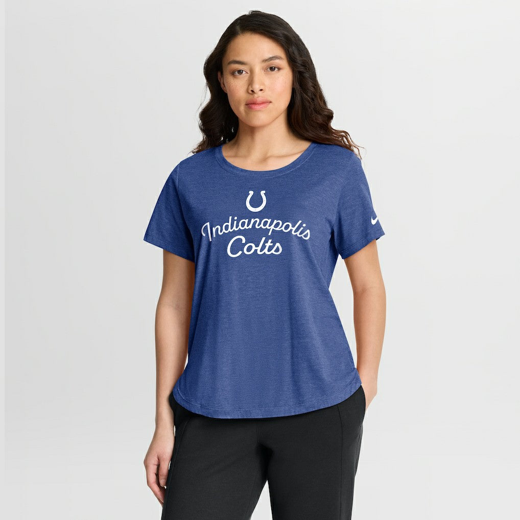 Indianapolis Colts Women's Script Tri-Blend T-Shirt - Royal | Nike for sale