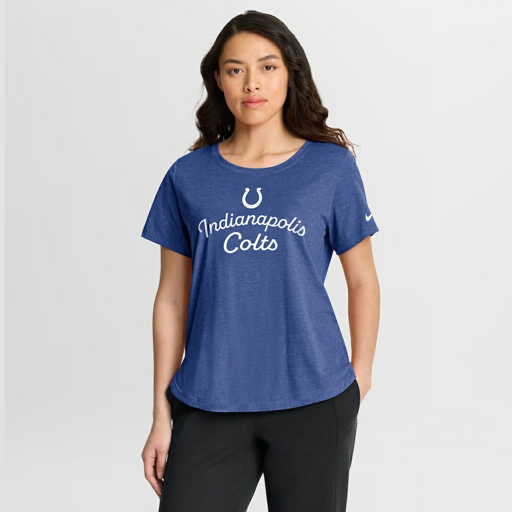 Indianapolis Colts Women's Script Tri-Blend T-Shirt - Royal | Nike for sale