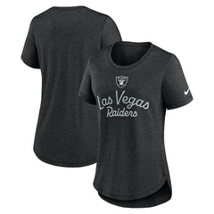 Las Vegas Raiders Women's Script Tri-Blend T-Shirt - Black | Nike for sale