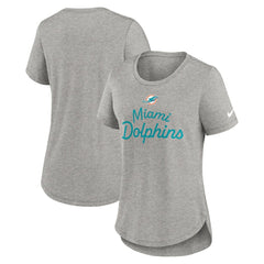 Miami Dolphins Women's Script Tri-Blend T-Shirt - Gray | Nike on sale