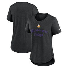 Minnesota Vikings Women's Script Tri-Blend T-Shirt - Black | Nike outlet