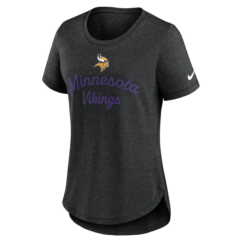 Minnesota Vikings Women's Script Tri-Blend T-Shirt - Black | Nike outlet