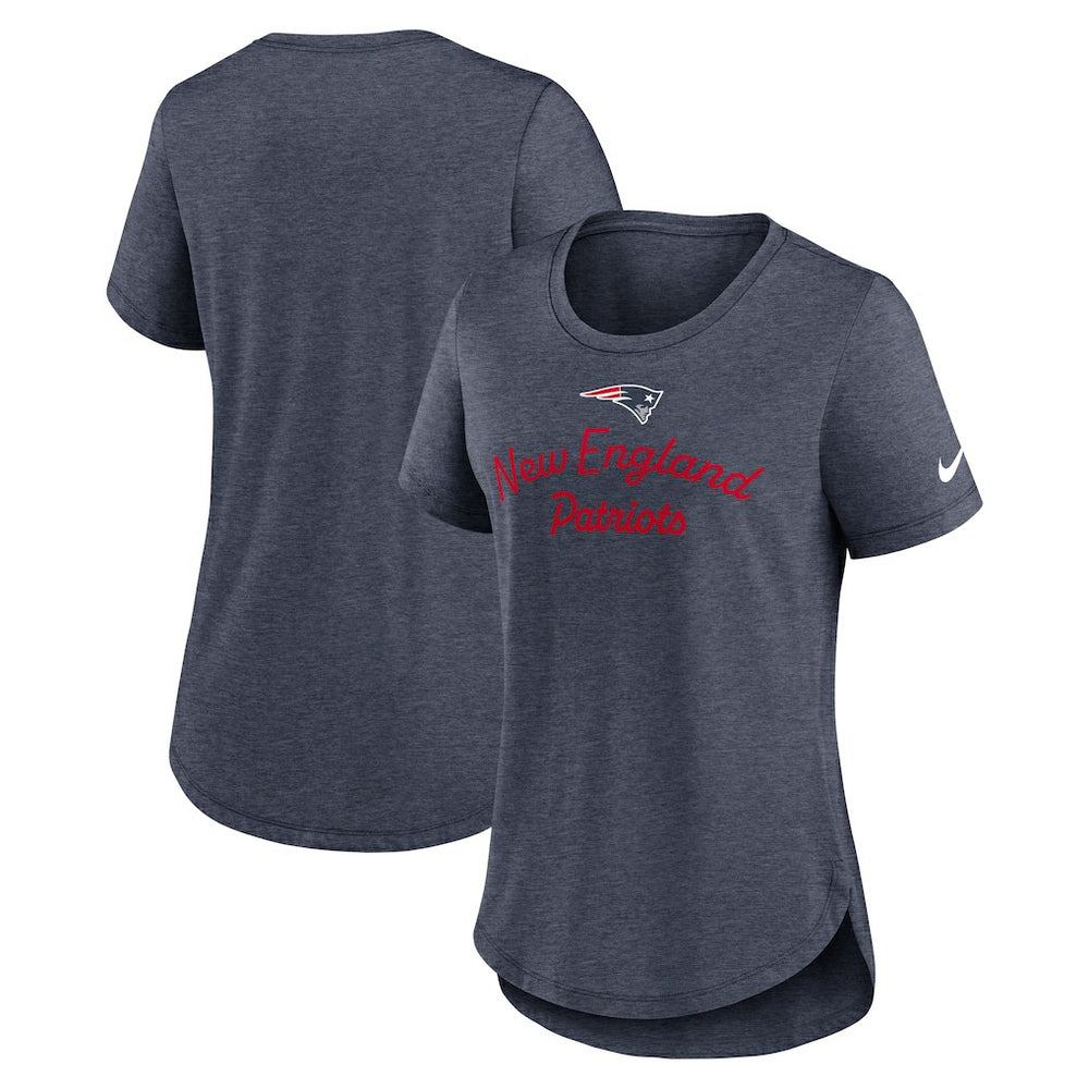 New England Patriots Women's Script Tri-Blend T-Shirt - Navy | Nike on sale