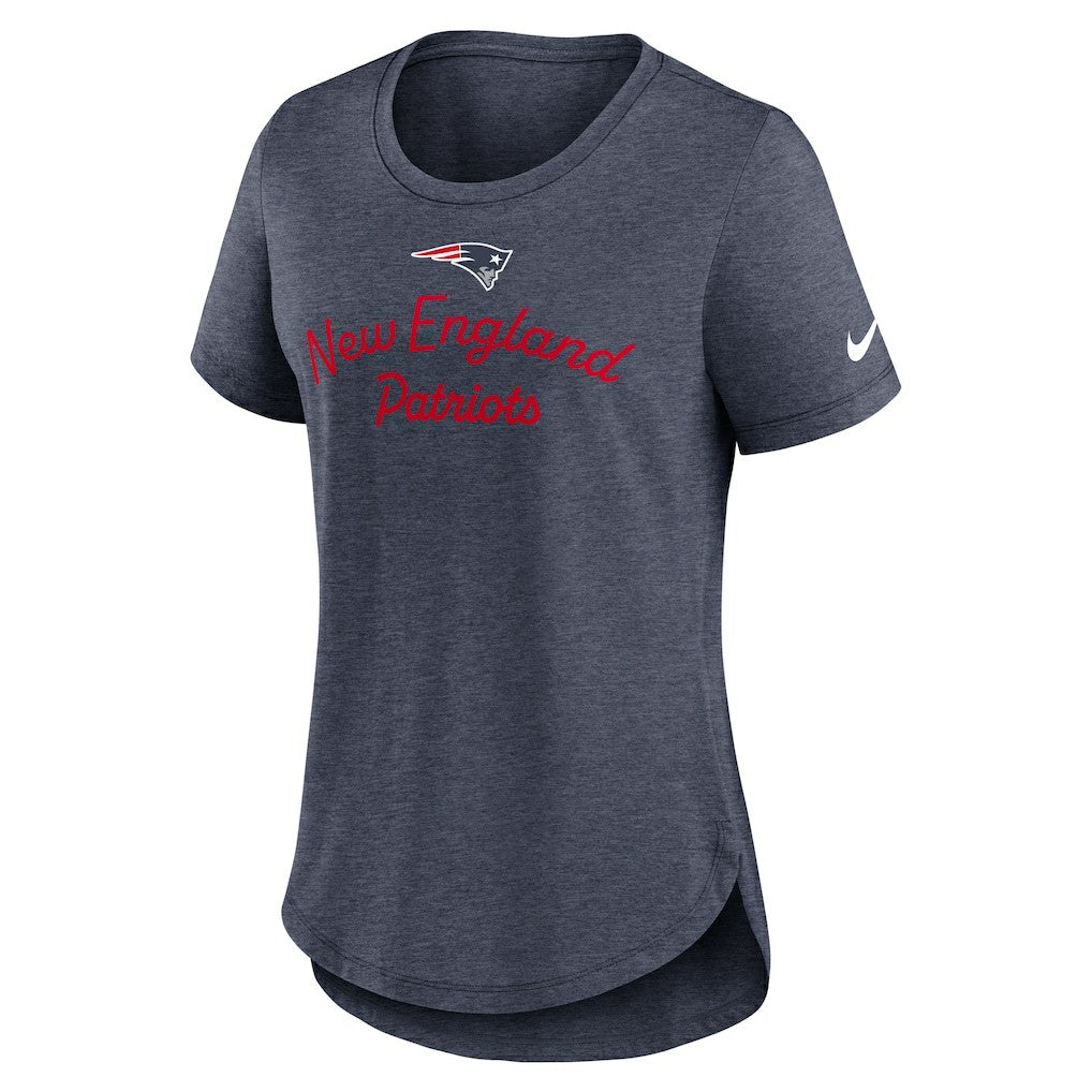 New England Patriots Women's Script Tri-Blend T-Shirt - Navy | Nike on sale