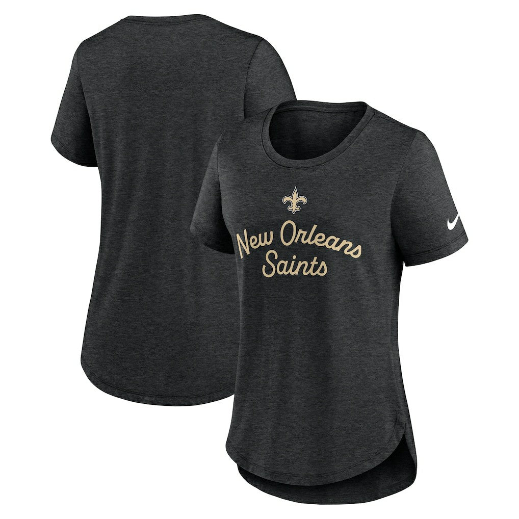New Orleans Saints Women's Script Tri-Blend T-Shirt - Black | Nike cheap