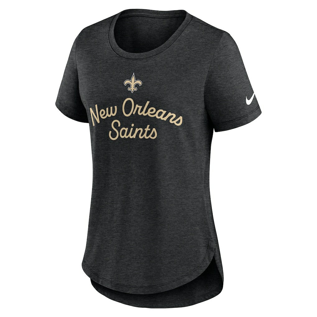 New Orleans Saints Women's Script Tri-Blend T-Shirt - Black | Nike cheap