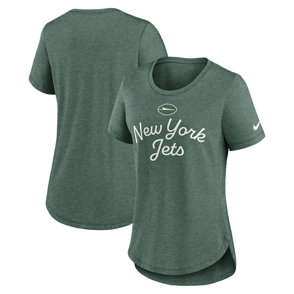 New York Jets Women's Script Tri-Blend T-Shirt - Green | Nike sale