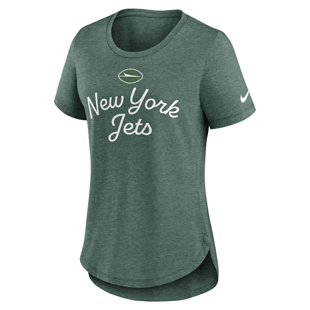 New York Jets Women's Script Tri-Blend T-Shirt - Green | Nike sale