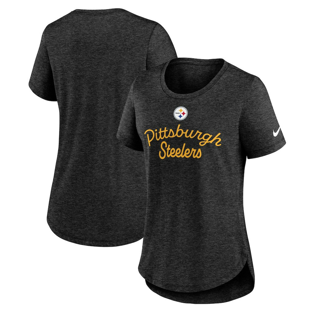 Pittsburgh Steelers Women's Script Tri-Blend T-Shirt - Black | Nike discount