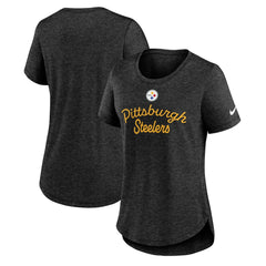 Pittsburgh Steelers Women's Script Tri-Blend T-Shirt - Black | Nike discount