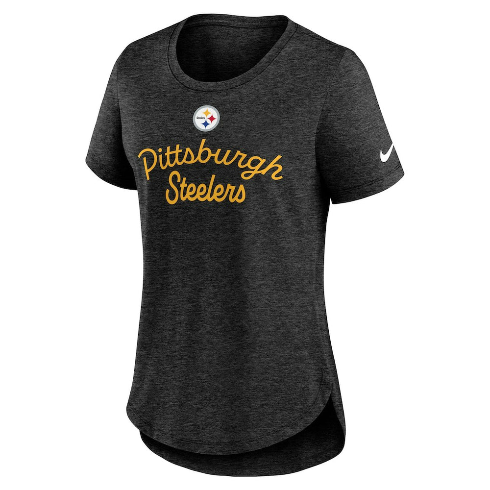 Pittsburgh Steelers Women's Script Tri-Blend T-Shirt - Black | Nike discount