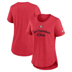 San Francisco 49ers Women's Script Tri-Blend T-Shirt - Scarlet | Nike online
