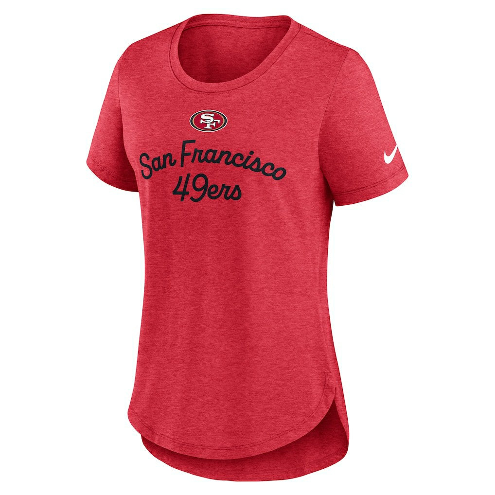 San Francisco 49ers Women's Script Tri-Blend T-Shirt - Scarlet | Nike online