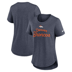 Denver Broncos Women's Script Tri-Blend T-Shirt - Navy | Nike on sale