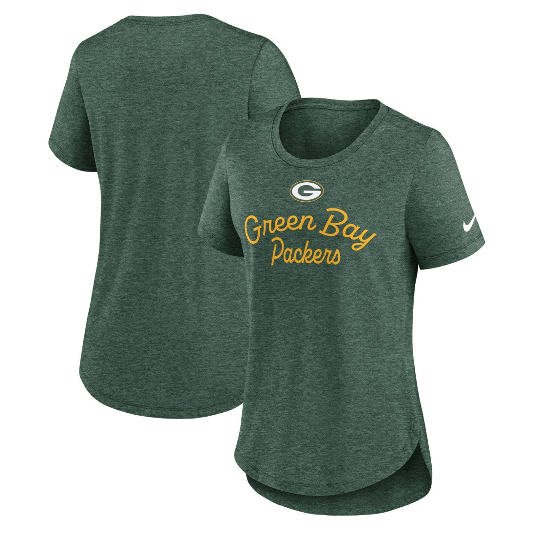 Green Bay Packers Women's Script Tri-Blend T-Shirt - Green | Nike for sale