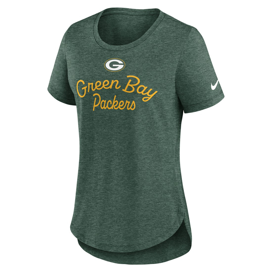 Green Bay Packers Women's Script Tri-Blend T-Shirt - Green | Nike for sale
