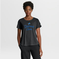 Detroit Lions Women's Script Tri-Blend T-Shirt - Black | Nike online