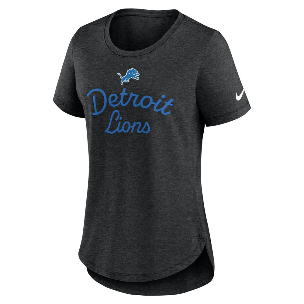Detroit Lions Women's Script Tri-Blend T-Shirt - Black | Nike online