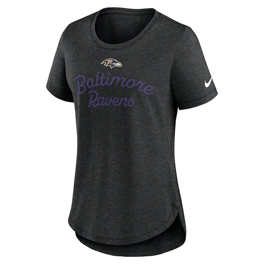 Baltimore Ravens Women's Script Tri-Blend T-Shirt - Black | Nike discount