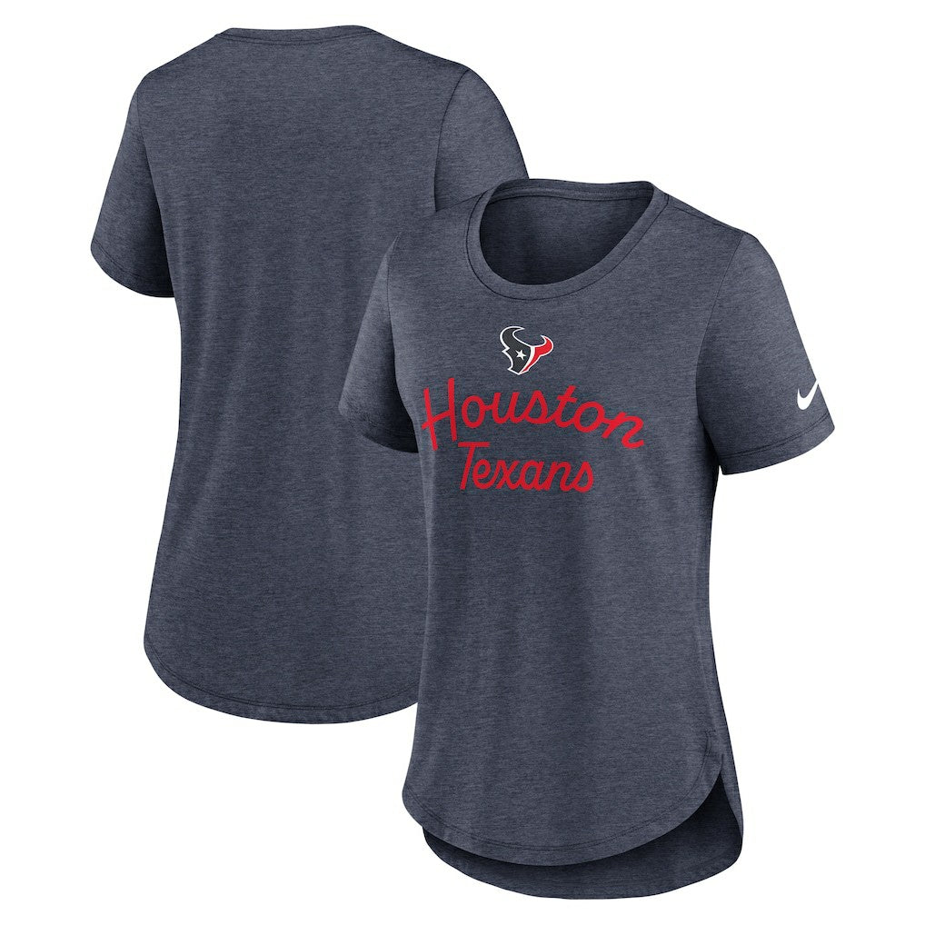 Houston Texans Women's Script Tri-Blend T-Shirt - Navy | Nike cheap
