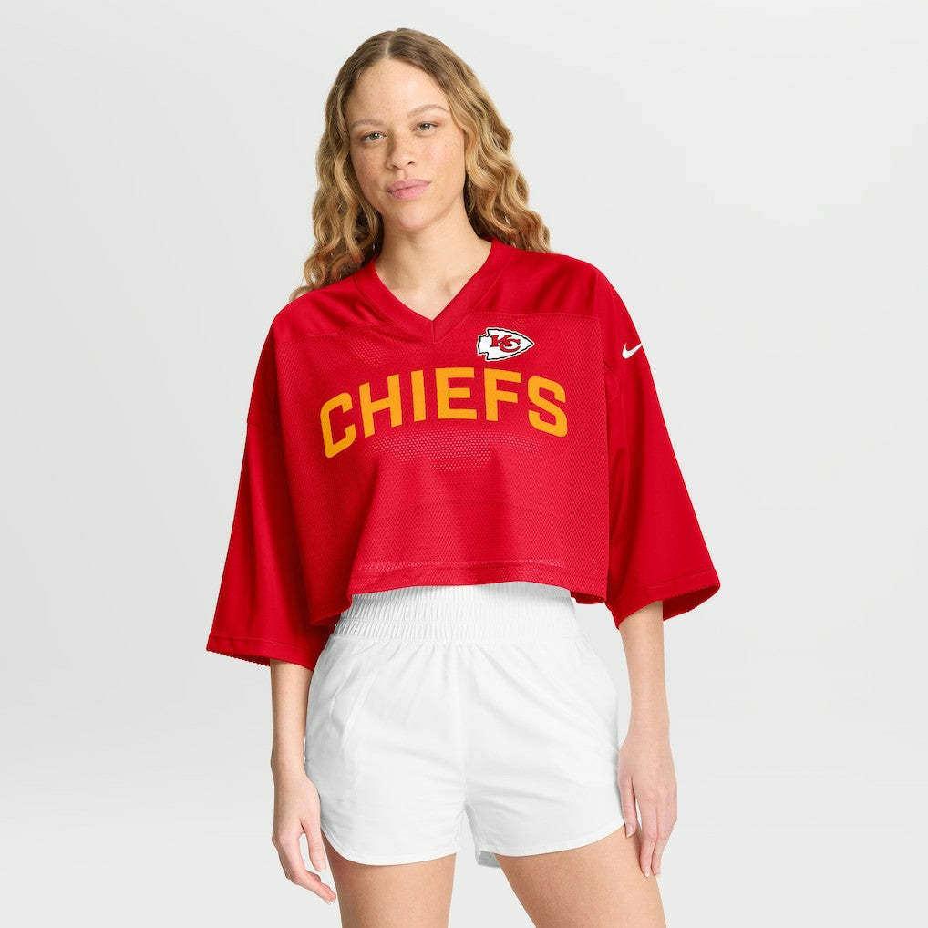 Kansas City Chiefs Women's Primetime Cropped Mesh Dri-FIT Fashion Jersey - Red | Nike sale