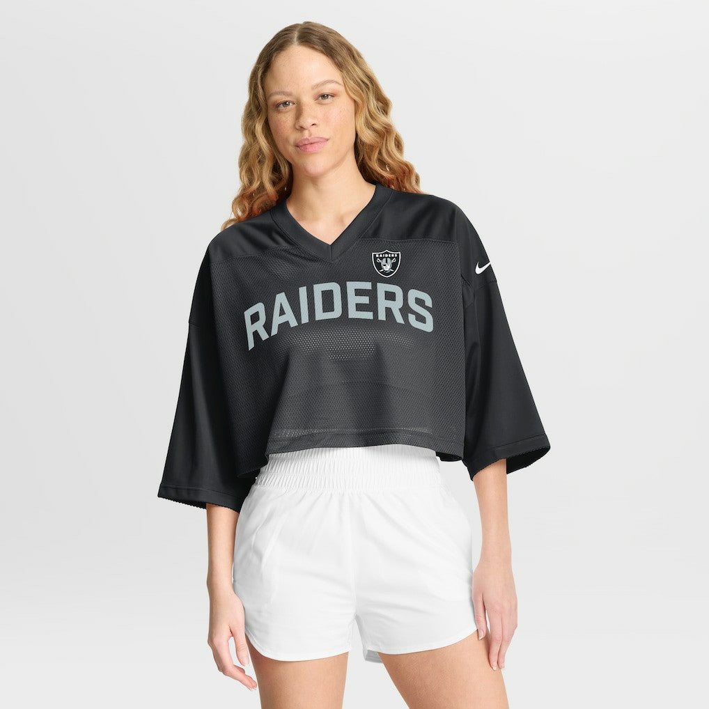 Las Vegas Raiders Women's Primetime Cropped Mesh Dri-FIT Fashion Jersey - Black | Nike sale