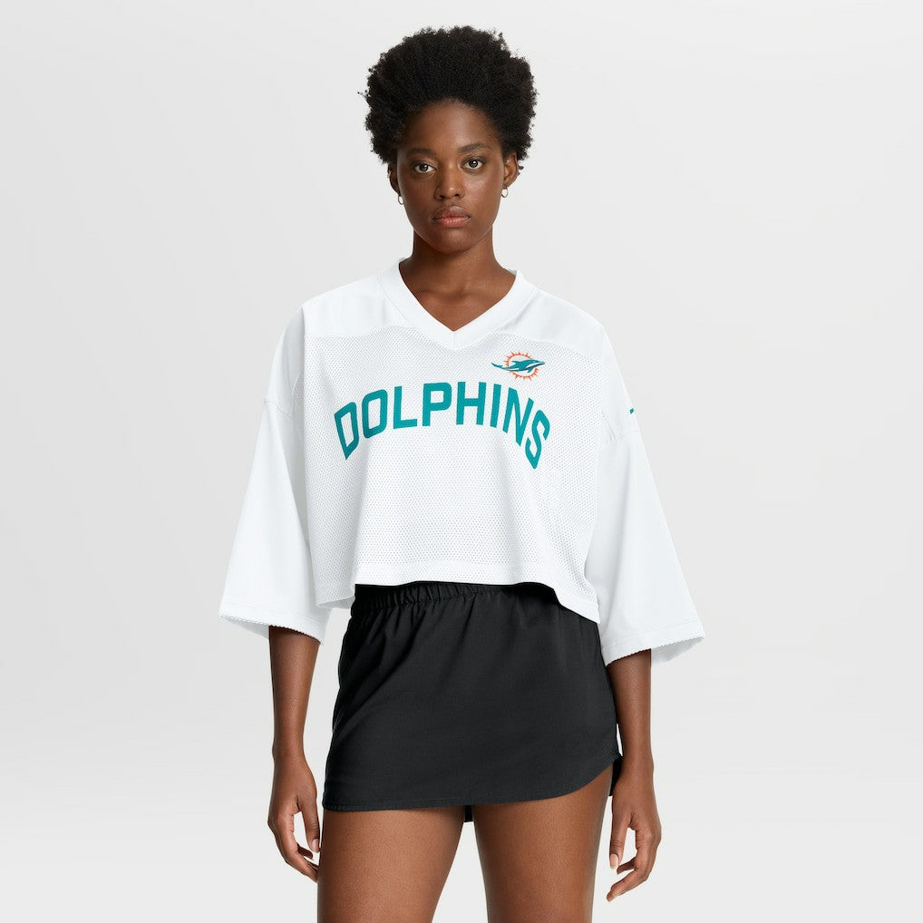 Miami Dolphins Women's Primetime Cropped Mesh Dri-FIT Fashion Jersey - White | Nike cheap