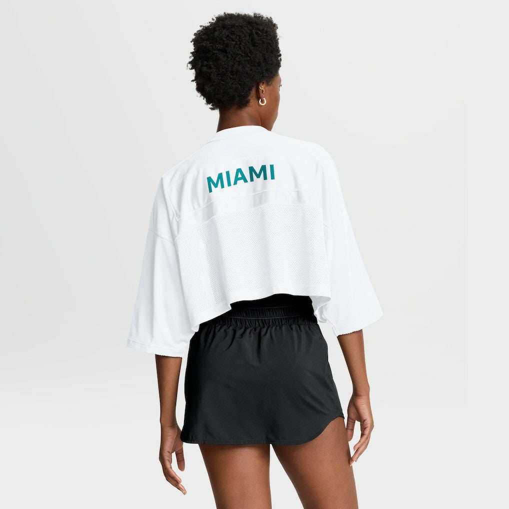 Miami Dolphins Women's Primetime Cropped Mesh Dri-FIT Fashion Jersey - White | Nike cheap