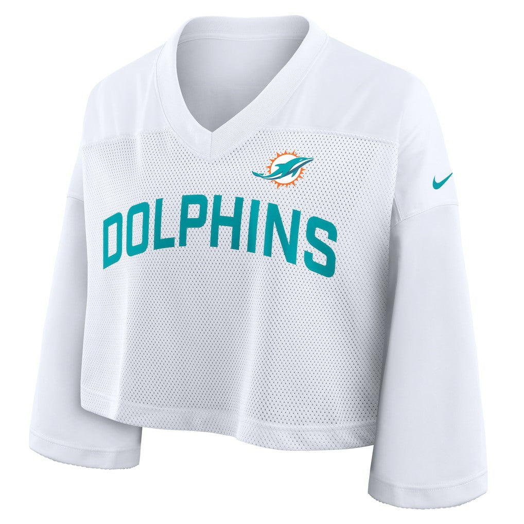 Miami Dolphins Women's Primetime Cropped Mesh Dri-FIT Fashion Jersey - White | Nike cheap