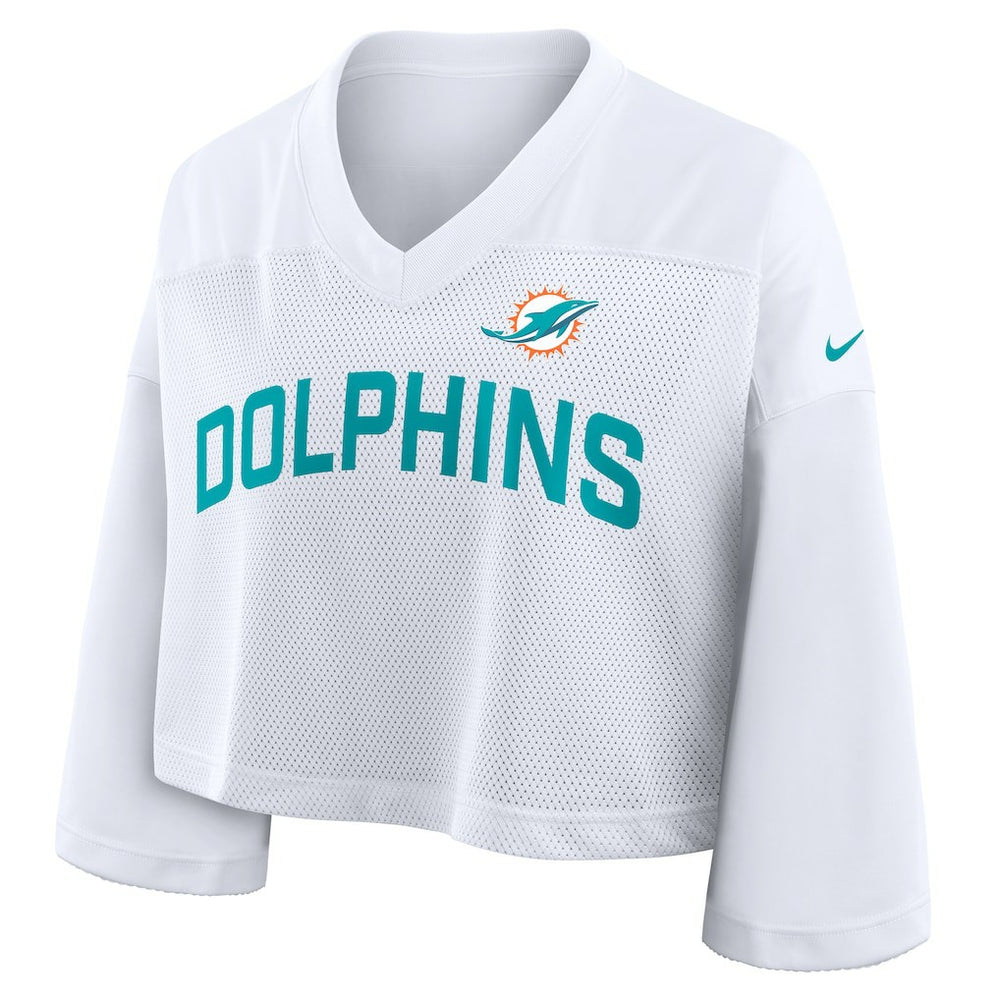 Miami Dolphins Women's Primetime Cropped Mesh Dri-FIT Fashion Jersey - White | Nike cheap