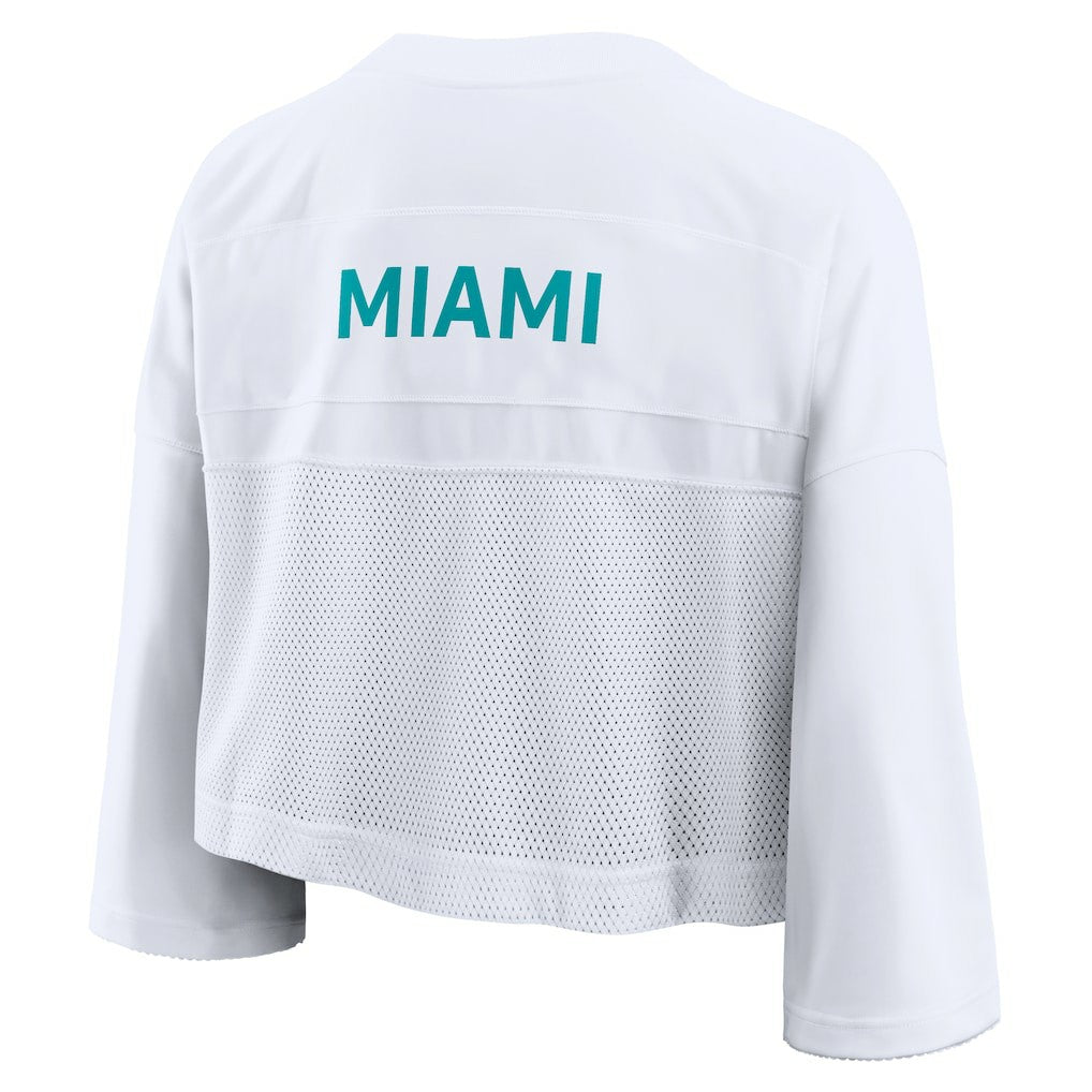 Miami Dolphins Women's Primetime Cropped Mesh Dri-FIT Fashion Jersey - White | Nike cheap