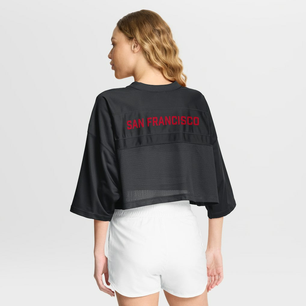 San Francisco 49ers Women's Primetime Cropped Mesh Dri-FIT Fashion Jersey - Black | Nike sale