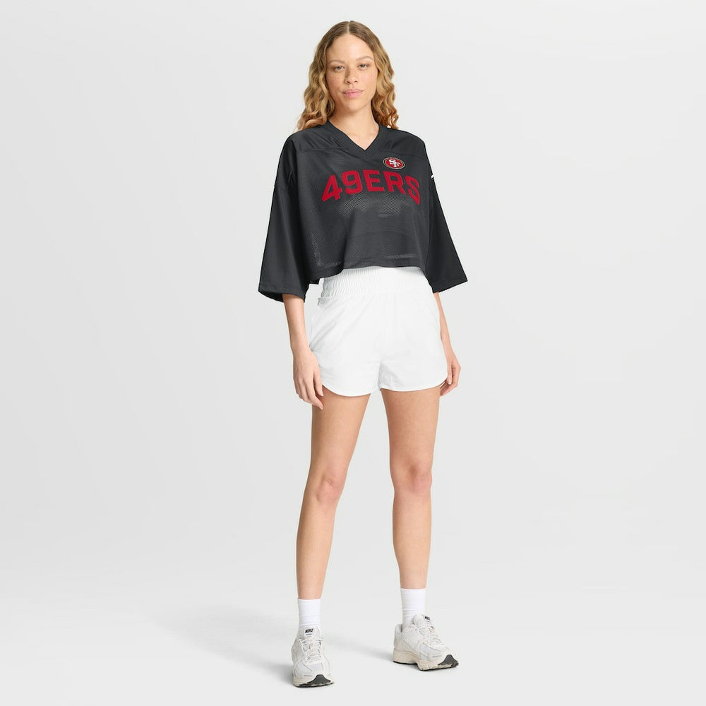 San Francisco 49ers Women's Primetime Cropped Mesh Dri-FIT Fashion Jersey - Black | Nike sale