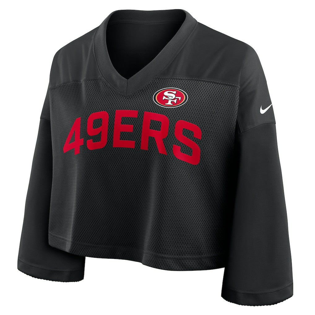 San Francisco 49ers Women's Primetime Cropped Mesh Dri-FIT Fashion Jersey - Black | Nike sale