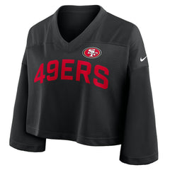 San Francisco 49ers Women's Primetime Cropped Mesh Dri-FIT Fashion Jersey - Black | Nike sale